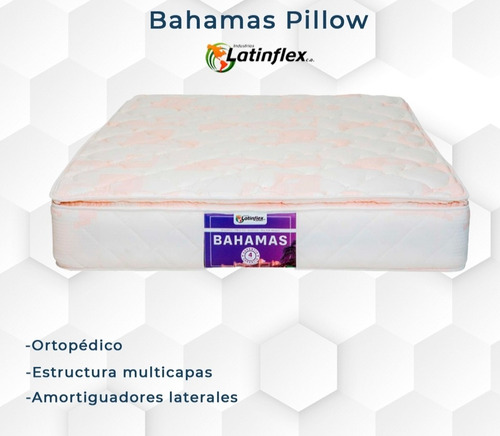 Colchón Queen Ortopedico Latinflex Bahamas Con Pillow