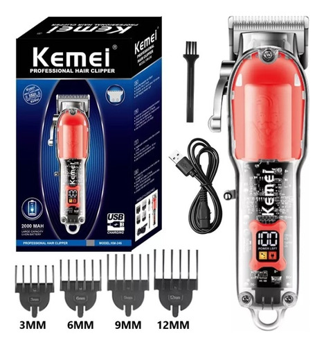 Máquina De Cortar Cabello Kemei Km-246 Profesional 2000mah 