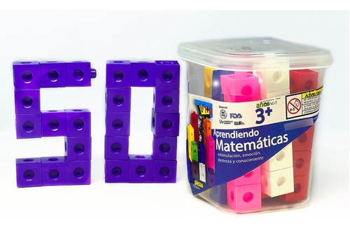 50 Cubos En Caja Multiencaje Unifix Colegio