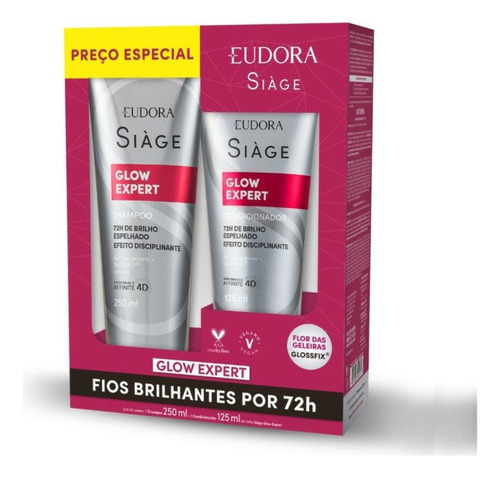 Kit Shampoo 250ml + Condicionador 125ml Siàge Glow Expert