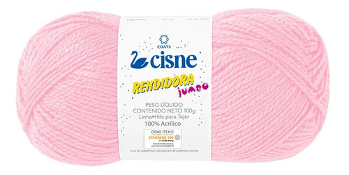 Lana Cisne Rendidora Jumbo X 5 Ovillos - 500gr Por Color Color Rosa Pastel 14012