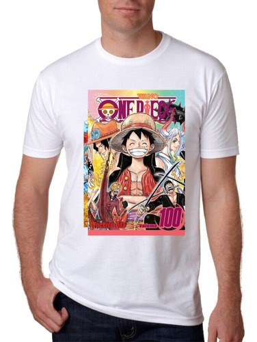 Camiseta One Piece, Blanca, Suave, Sublimado, Unisex, M5