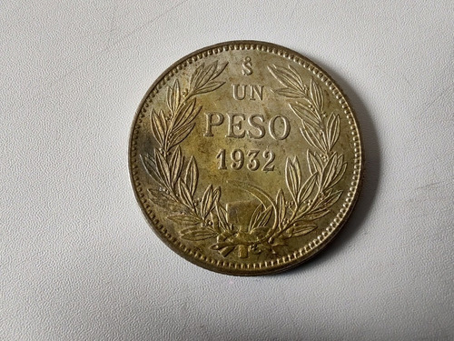 Moneda Chile 1 Peso 1932 Plata 0.4 Xf(x1657