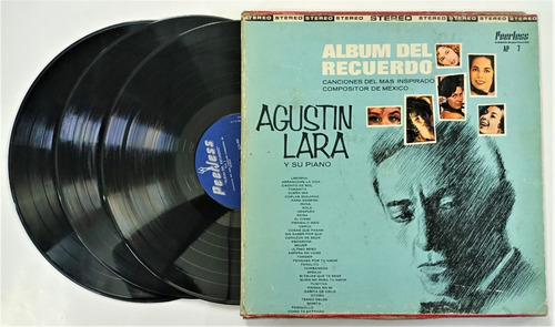 Agustin Lara Album Del Recuerdo Lp Triple Exc Cond 