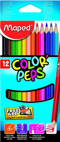 Lapices Pinturitas De Color Maped Color Peps X12 Largo