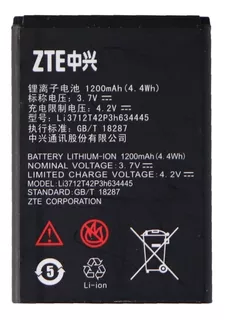 Pila Bateria Zte Li3712t42p3h634445 Kiss Ii Max 1200 Mah E/g