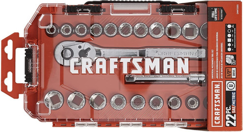 Set De 22 Dados Craftsman® Universales Con Matraca De 1/2''