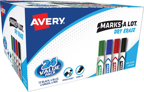 Avery Marks A Lot Value Pack Marcadores Borrado Seco, Blanca