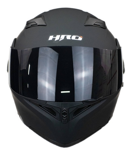 Imagen 5 de 7 de Casco Para Moto Abatible Hro 3400dv Solid Negro Mate S/l