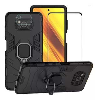 Para Xiaomi Poco X3 / Pro / Nfc - Case Armadura + Vidrios