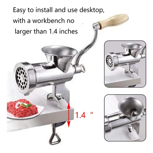 Moedor De Carne Cam2 Heavy Duty Manual Em Aço Inoxidável #10