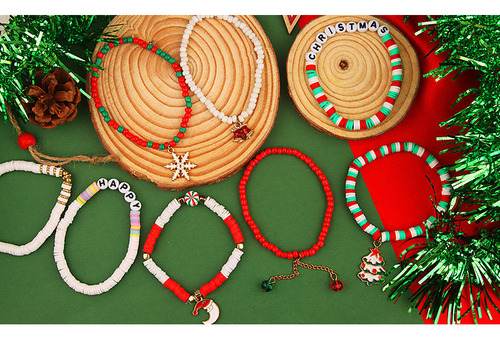 Kit Para Hacer Pulseras De Joyería Con Cuentas Navideñas