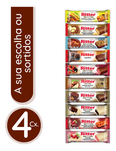 4 Caixas De Barra De Cereal Ritter - Sortidos Ou A Escolha