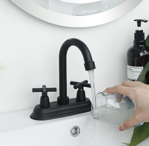 Mezcladora Llave Para Lavabo Grifo Negra Tipo Bar Baño Color Negro