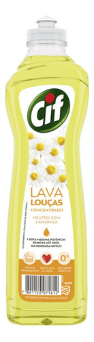 Lava Louças Concentrado Neutro Com Camomila 420g Cif