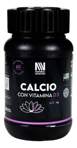 Natural Nutrition Calcio Con Vitamina D3 60c Suplemento 3c