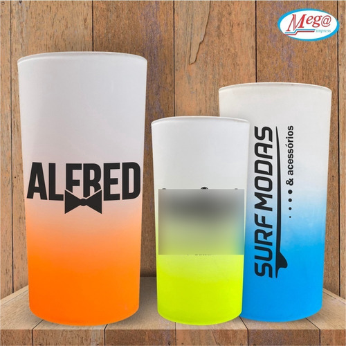 100 Copos Tardezinha Sunset Personalizados Degrade 320ml