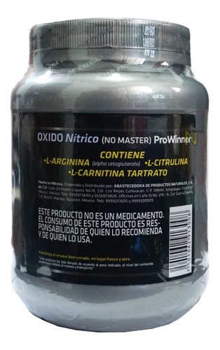 Imagen 5 de 5 de Oxido Nitrico (no Master) (600 Gr) Prowinner