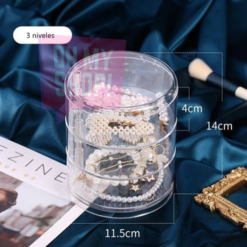 Imagen 5 de 6 de Organizador Bijou Joyas Acrilico Redondo Anillos Alhajas