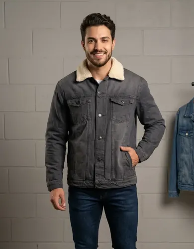 Jaqueta Jeans Masculina Casual Estilosa Destroyed Pelinhos