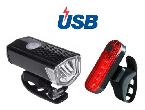 Farol Bike Led  Recarregavel Usb Traseiro Dianteiro Mtb