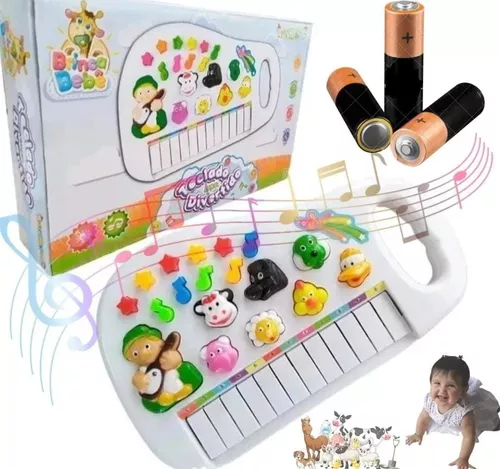 Piano Teclado Musical Infantil Fazendinha Imita Bichinhos