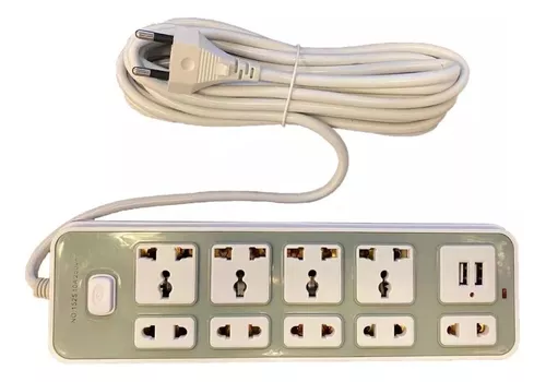 Alargador Zapatilla Eléctrica 9 Enchufes 2 Usb 5 M