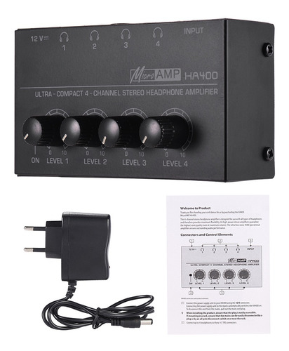Ha400 Ultra-compact 4 Channels Mini Audio Stereo Headphone