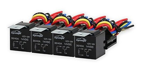 4 Pack - Epauto 30-40 Amp Relé Arnés Spdt 12 Bosch Estilo.