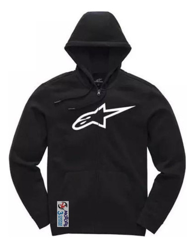 Jm Buzo Alpinestars Ageless Zip Hoodie Casual Negro Blanco