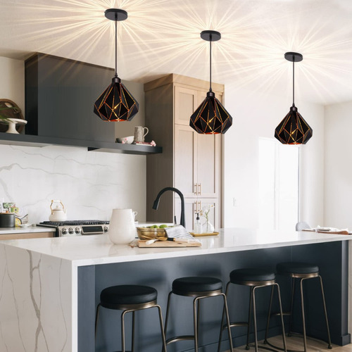 Lámpara Colgante De Techo Golden Black Cgc01 Lucency Estructura Negro
