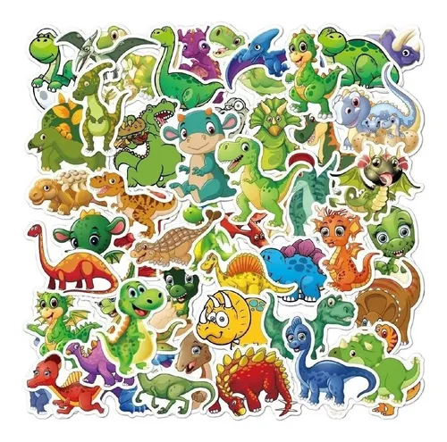 Dinosaurios Bebes - Set De 50 Stickers / Calcomanias Dinosaurios Bebes - Set De 50 Stickers / Calcomanias