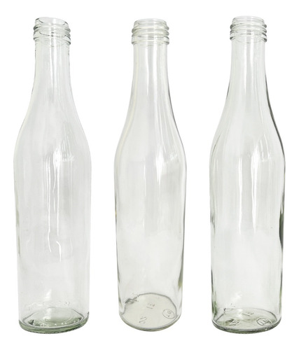 Botella De Vidrio De Reusó 300ml Con Rosca Para Tapa