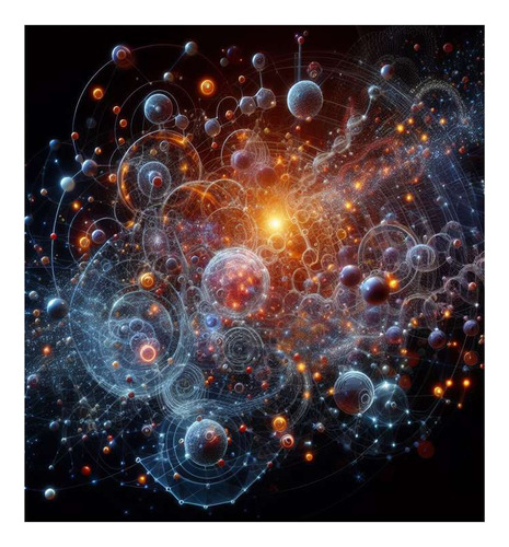 Vinilo 45x45cm Atomos Cosmos Universo Ciencia Formula