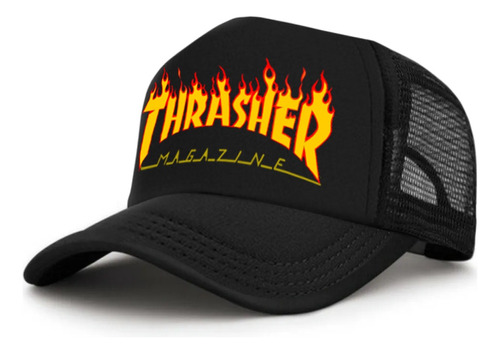 Gorra Thrasher Magazine Fuego De Malla Ajustable Corona Alta