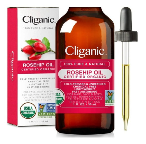 Cliganic Rosehip Oil 100% Pure & Natural 30ml 1oz