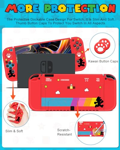 Pack 8 En 1 Funda Protectora Switch Oled Anime Con Accesorio