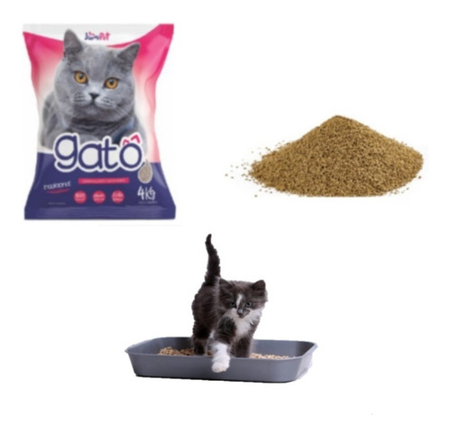 Imagem 2 de 4 de Areia Higiênica Tradicional Gatô 100% Natural S/ Perfume 4kg