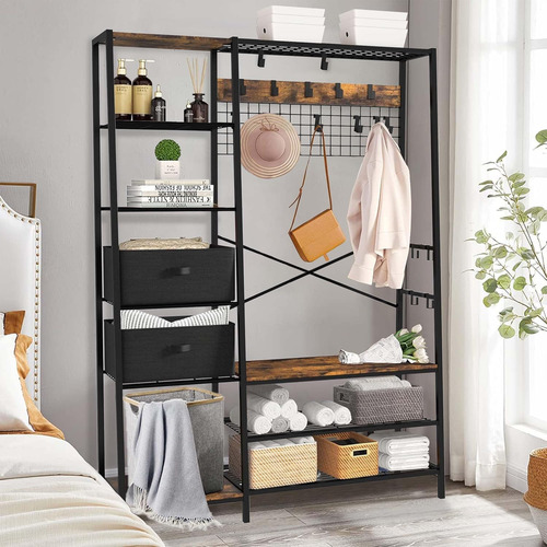 Perchero Zapatera 2 En 1 Organizador Rack Estante Ganchos