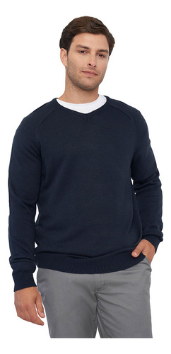 Sweater Hombre Grueso V-neck Navy Corona