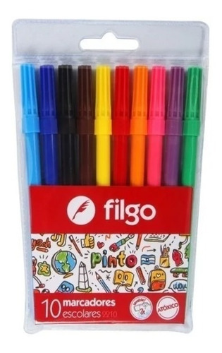 Marcador Escolar Filgo Pinto X10 Colores