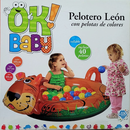 Pelotero Inflable Leon 40 Pelotitas Ok Baby Casa Valente