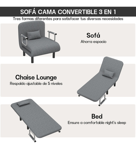 Sillón Sofa Cama Hogar Plegable Confort Reclinable Berger