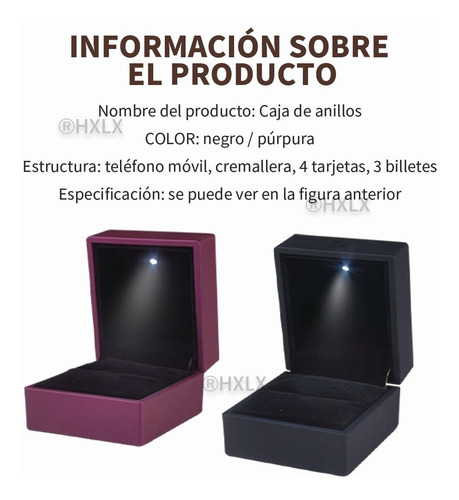 Imagen 3 de 5 de Caja Estuche Para Anillo De Compromiso Con Luz Led