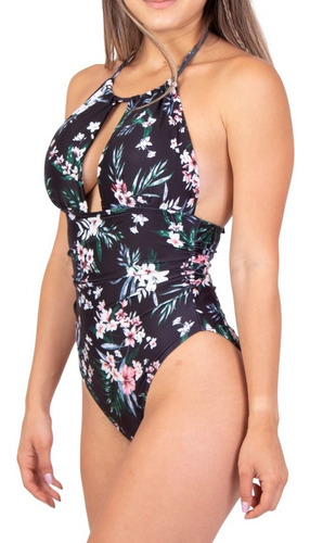 Imagen 2 de 4 de Traje De Baño Luna Negro Floral