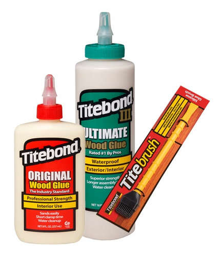 Pack Titebond  Original 8oz + Tb 3 16oz + Brocha/ Cola Fría 