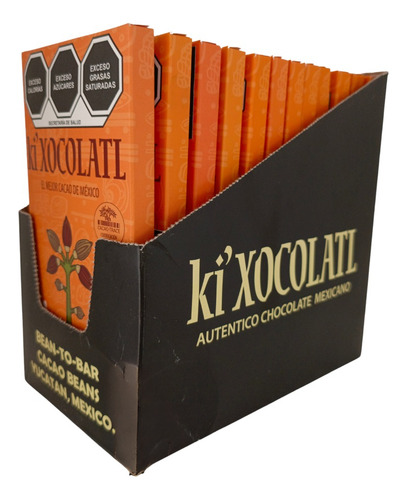12 Barras, Ki Xocolatl Naranja 36% Cacao Totopos, Orgánico