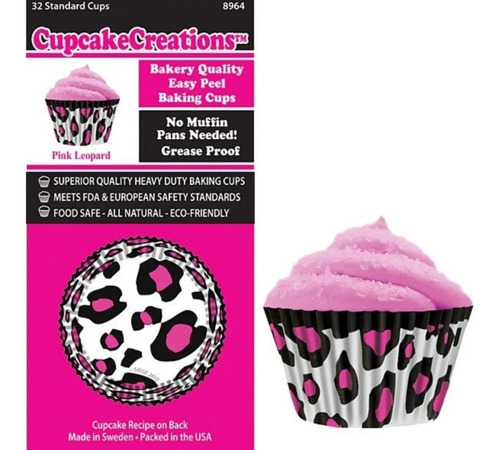 Moldes Capacillos #11 Para Cupcake Pink Leopard Set 32