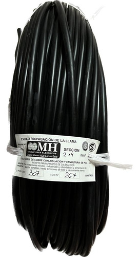 Cable Tipo Taller 2x4 Mh Rollo Por 30 Metros