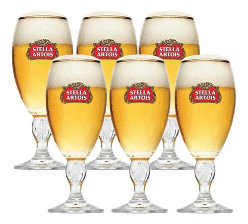 Jogo 6 Taças De Cerveja Stella Artois 250ml Licenciado Ambev Cor Transparente